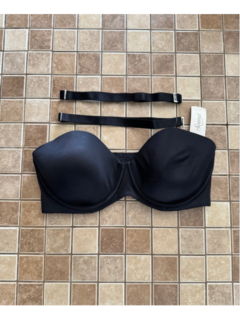 Women's Soma Black Vanishing Strapless Bra 32ddd